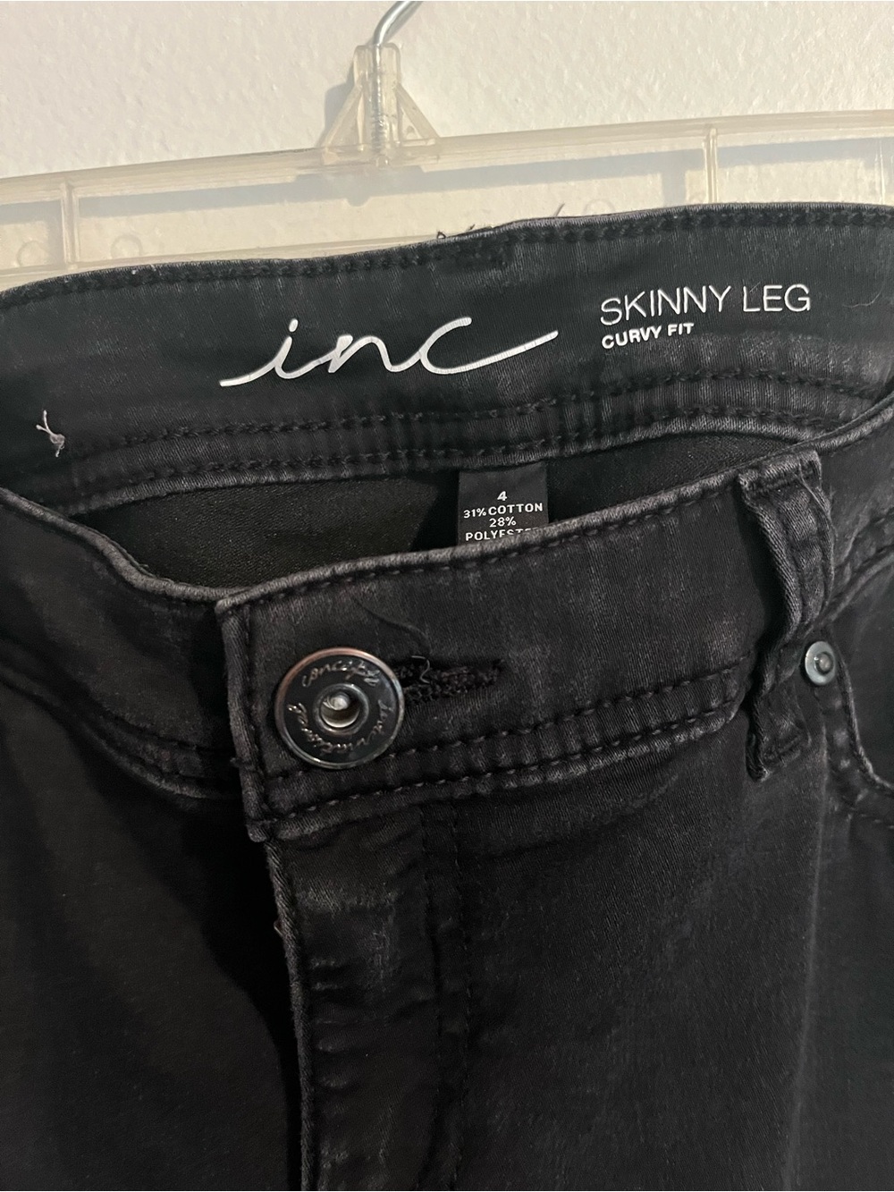 INC International Concepts Black Skinny Leg Curvy Fit Jeans